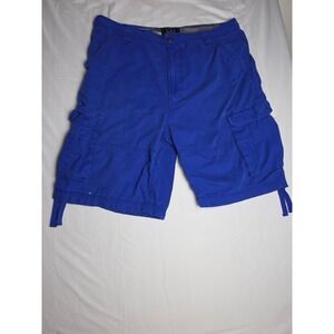 CSG Champs Sports Gear Mens Blue Ripstop Cargo Shorts Size 38 Adjustable Cuffs